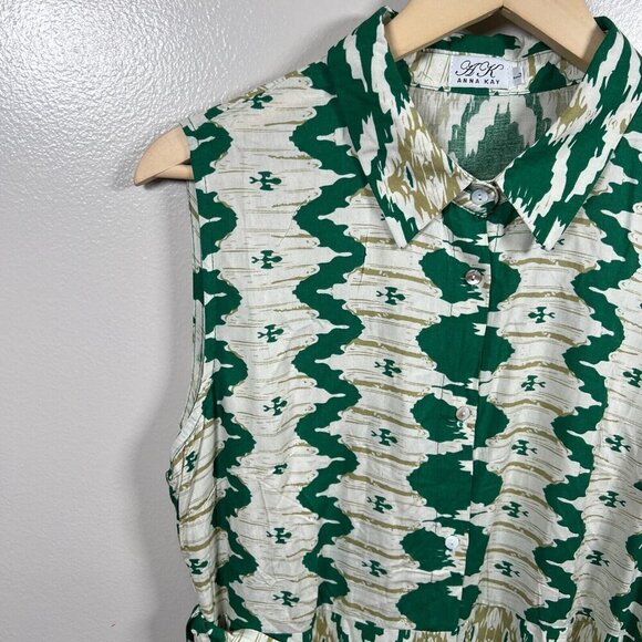 Anna Kay Eternity Maxi Dress Size Large Green Silk Blend Vacation Resort Cruise - Picture 6 of 11